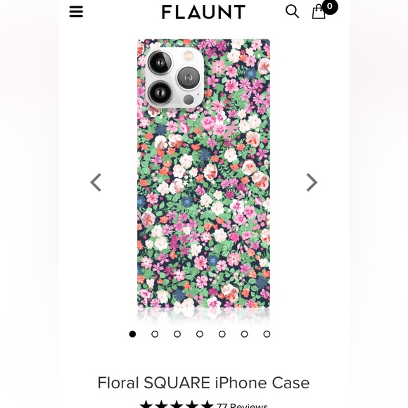 Flaunt Floral Square iPhone 14 Plus phone case - Picture 2 of 3